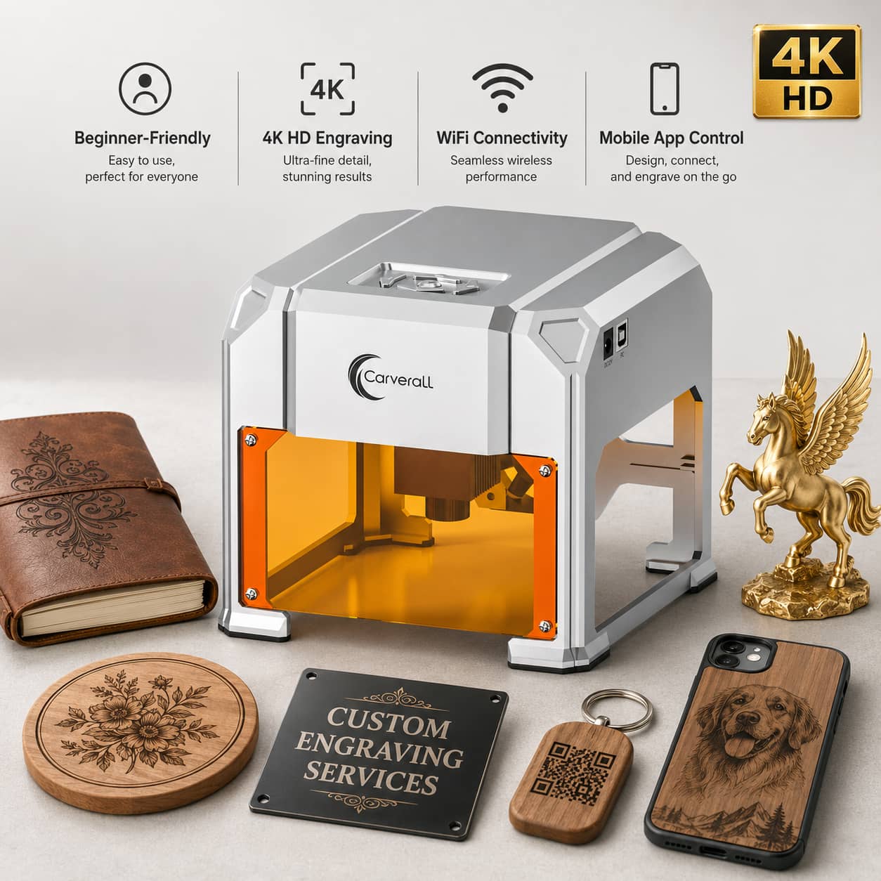 Industrial Handheld Laser Engraver - Máquina de Grabado Láser Carverall, K4