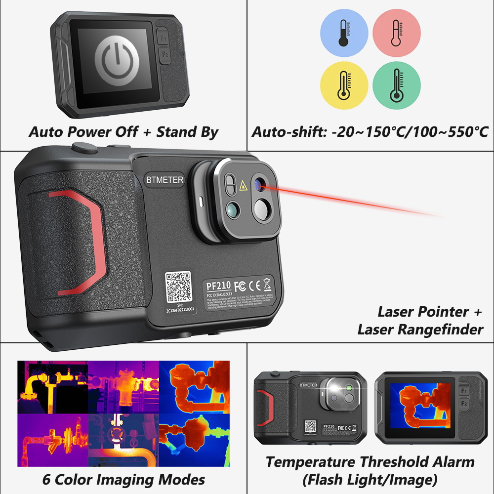Industrial Infrared Laser - Cámara Térmica Portátil de 256x192 con