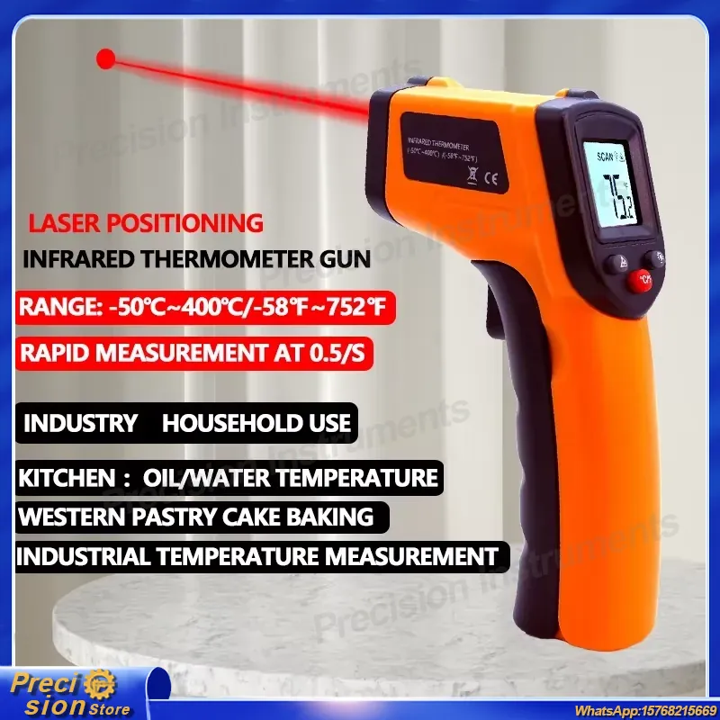Industrial Infrared Laser - Termómetro Infrarrojo sin Contacto, Medidor de