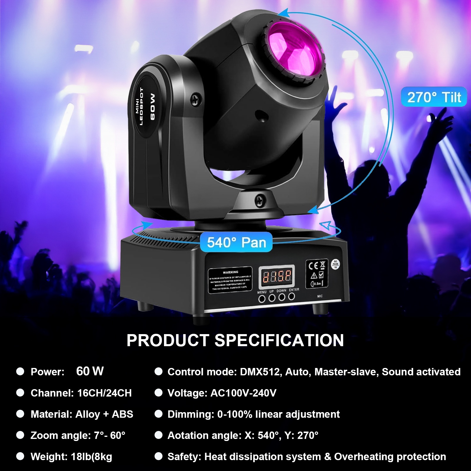 2 uds 60W Mini Led Dmx Gobo fo - Laser Power Supply 60W reseña y precio
