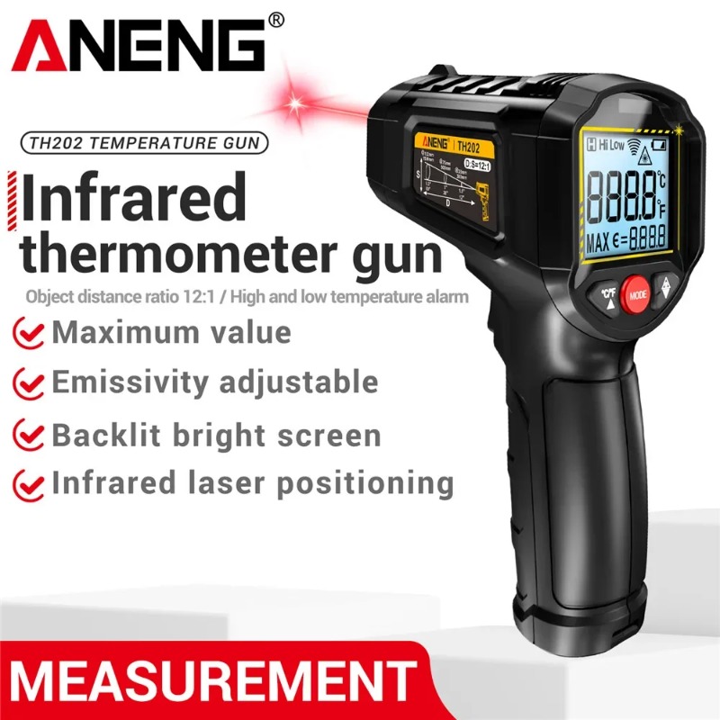 ANENG TH202 Termómetros indust - Industrial Infrared Laser reseña y precio