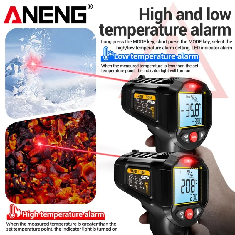ANENG TH202 Termómetros indust - Industrial Infrared Laser reseña y precio